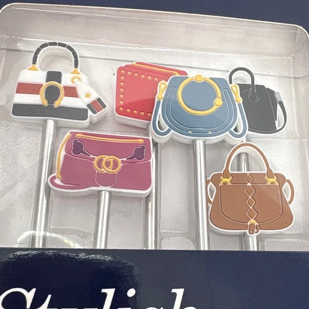Nod Stylish Stirrers Cocktail Spoons Purse Handbag Design Set of 6 Party Hostess